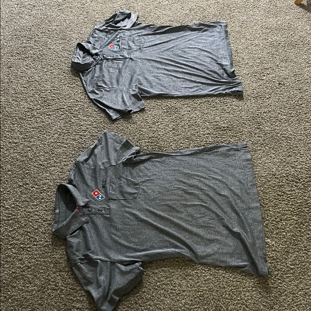 Gray polyester Dominos Polo Shirts with Logo